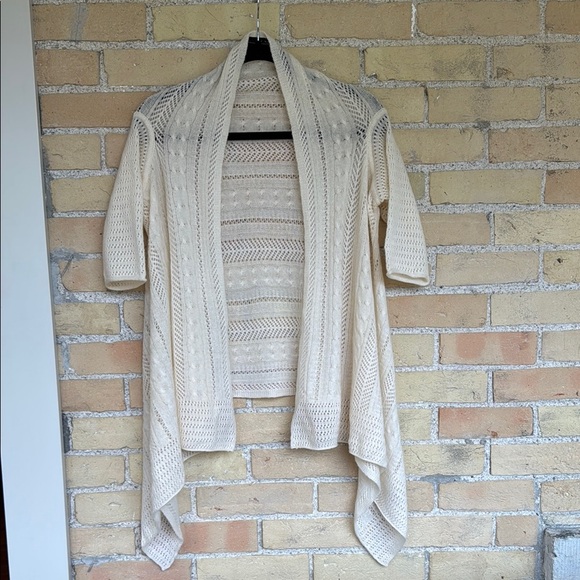Line Elegant Cream Cashmere Open-Front Sweater - Picture 1 of 4